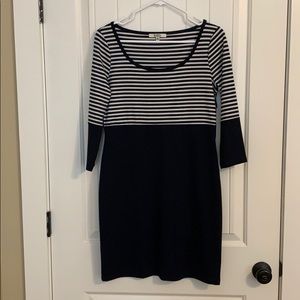 Quarter sleeve Striped dress